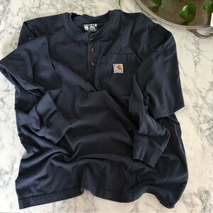 Carhartt Men's Dark Blue Long Sleeve Henley